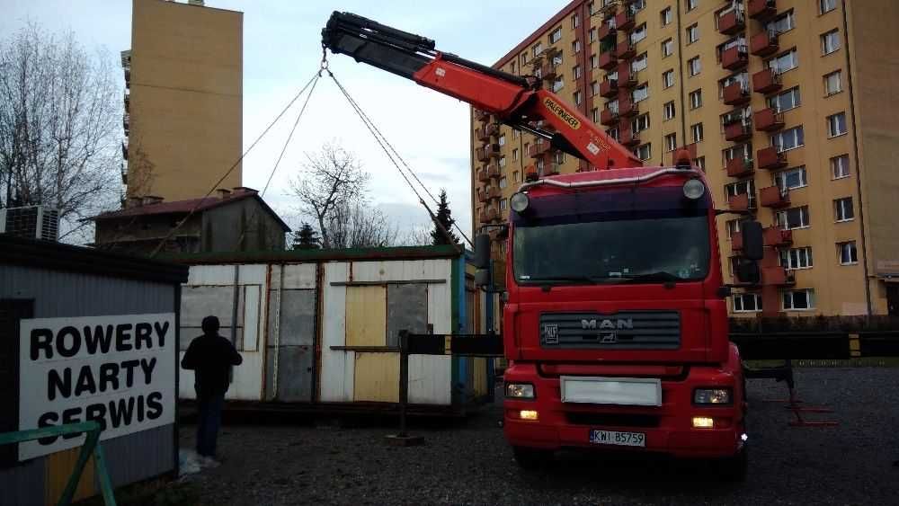 Transport ciężarowy skrzynia 8 m HDS 27  m