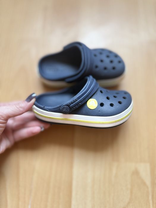 Дитячі крокси сабо для хлопчика Crocs Crocband Clog Navy/Citrus сині