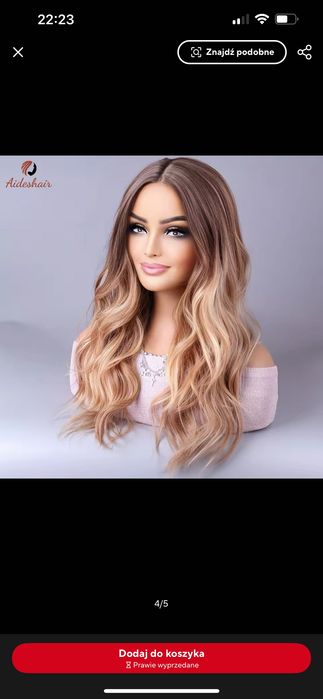 Nowa peruka damska naturalna blond fale balejaż loki długa