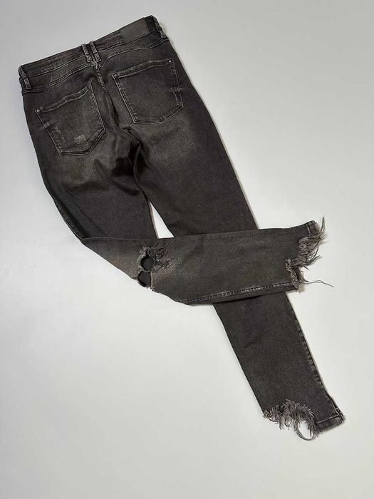Jeansy czarne z rozdarciami, rozciągliwe, Zara, rozm. 38
