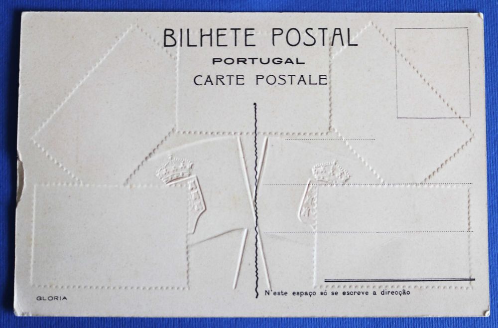 1ª Série Selos Incursão de Paiva Couceiro, postal em relevo, raro