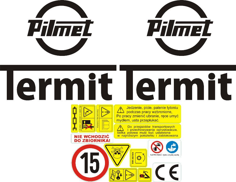 Naklejki Pilmet 1015 Europa 2018 Termit 415 opryskiwacz 615 815