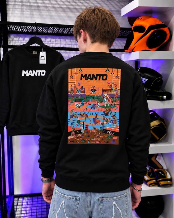 Черный Свитшот MANTO Gym - Толстовка Чорна МАНТО Зал - XS S M L XL