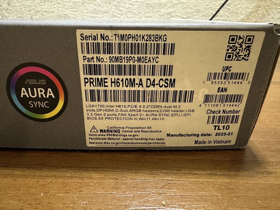 Нова Материнська плата ASUS PRIME H610M-A D4