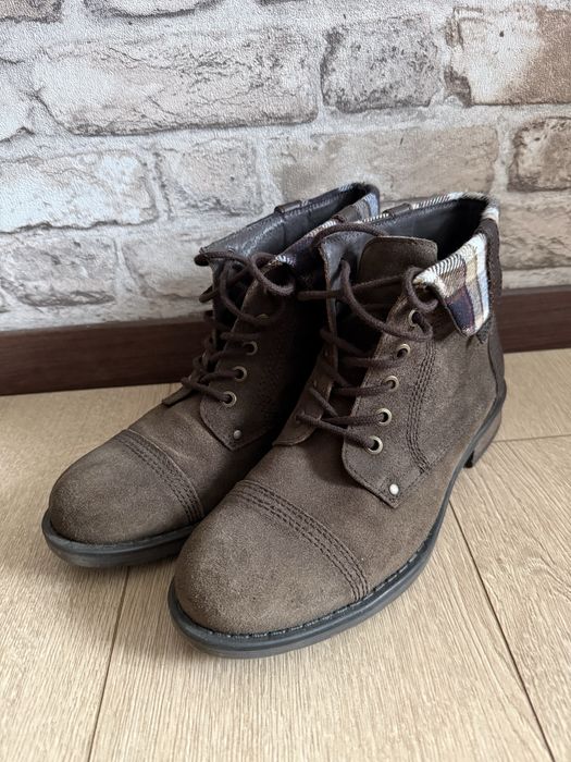 Черевики осінні весняні замшеві темно коричневі розмір 40