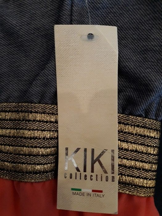 nowa sukienka na lato niebiesko - pomarańczowa KIKI r. S