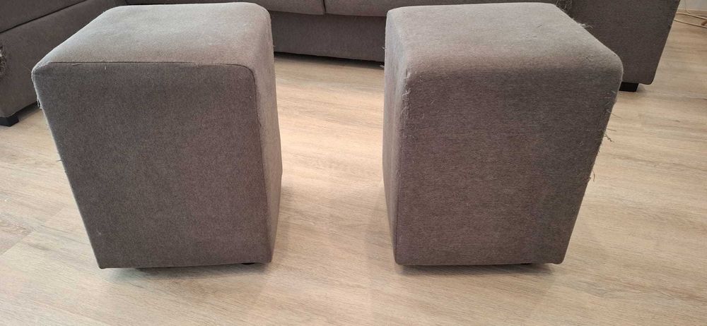 Sofá chaise longue conforama oferta 2 almofadas e 2 pufs