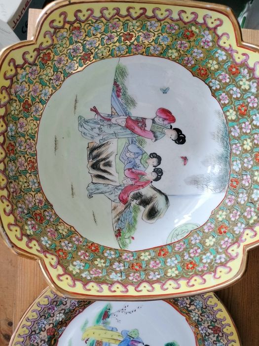 Grande taça chinesa de Macau com prato