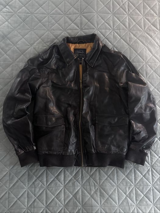 Шкіряний бомбер unisex вінтаж vintage