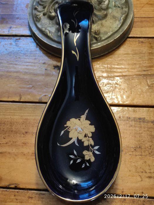 Ложка ~ подставка на кухню! Кобальт позолота клеймо  / Винтаж_ Европа!