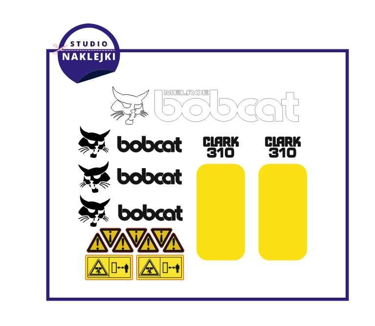 Naklejki Bobcat 310 Clark Miniładowarka ładowarka Kpl Nalepki