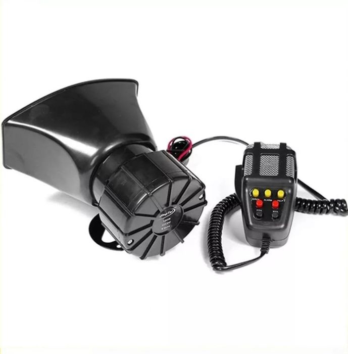 Comunicador Voz Megafone para veículos incluí 7 sons sirenes 110db 60W