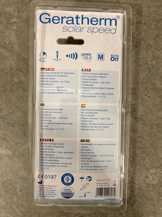 Termómetro digital clínico solar