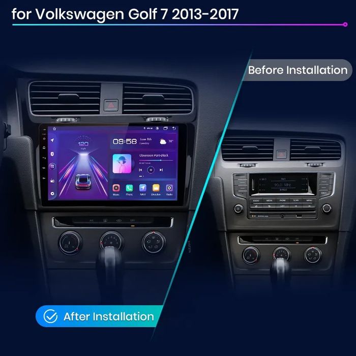 Rádio 9" android Golf 7 2013 a 2023 CARPLAY WIFI BT GPS 2/32GB Novo