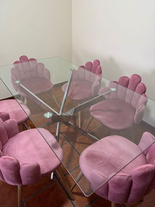 Mesa de Jantar Vidro Temperado 180x90 – Como Nova