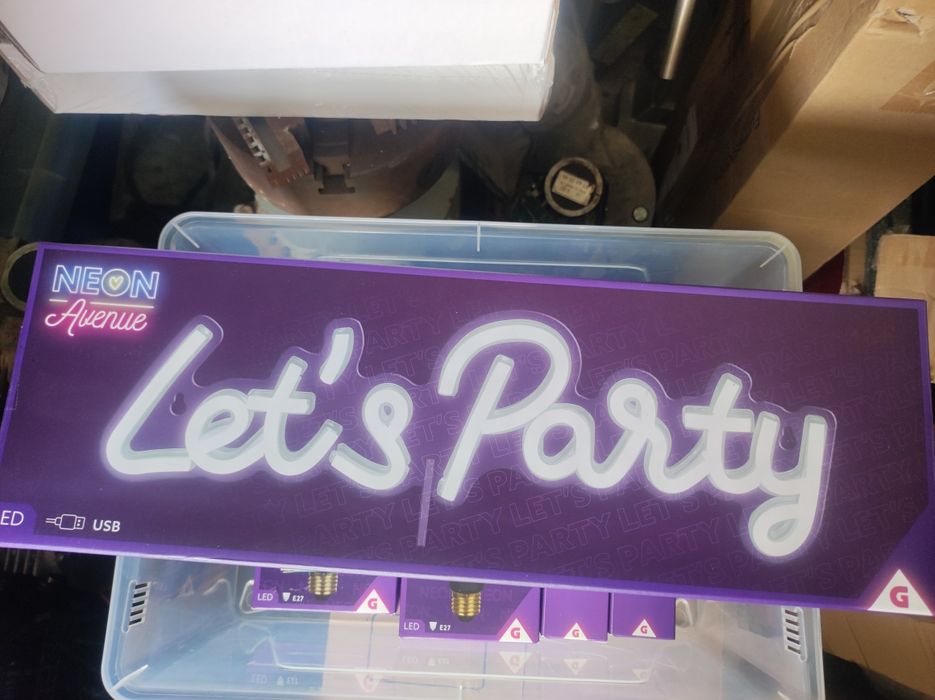 Placa luminosa Néon USB lets party 42 X 14