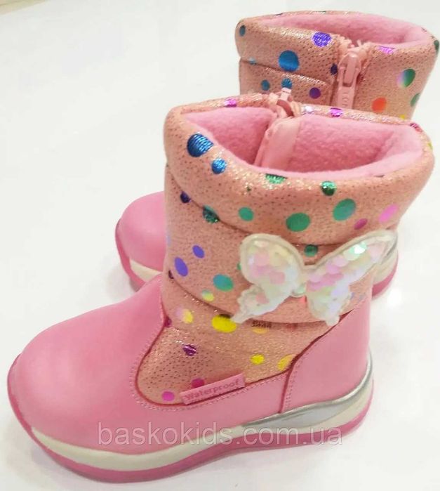 Зимові чоботи для дівчинки Рожеві Tom.m р  24  25  26  27  28