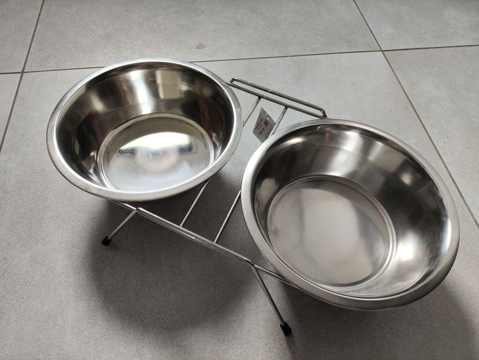 Miski dla psa zestaw na stojaku