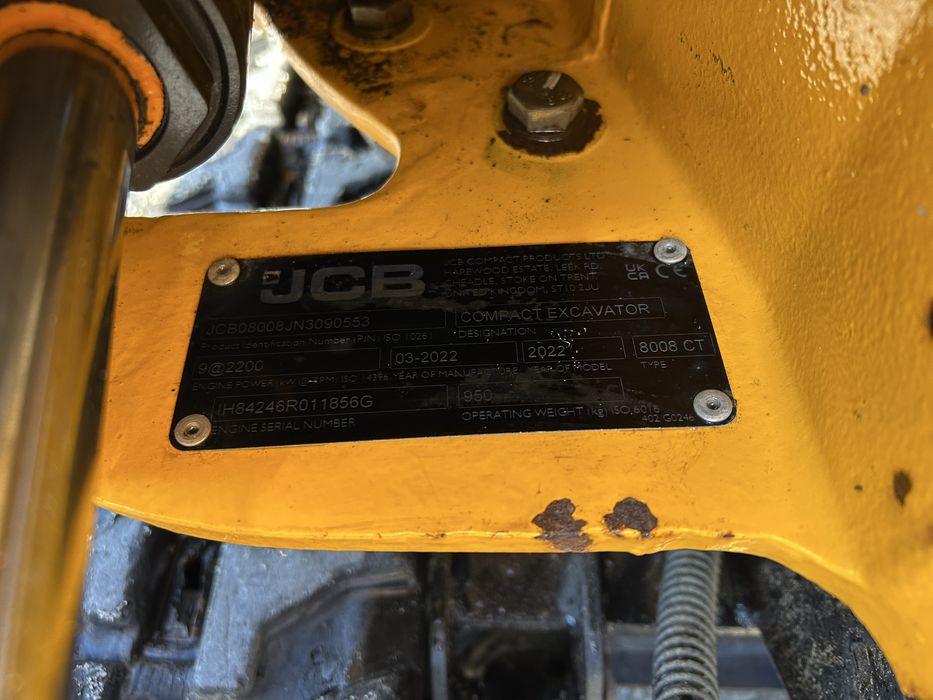 Mikrokoparka minikoparka koparka JCB 8008 CTS rok 2022