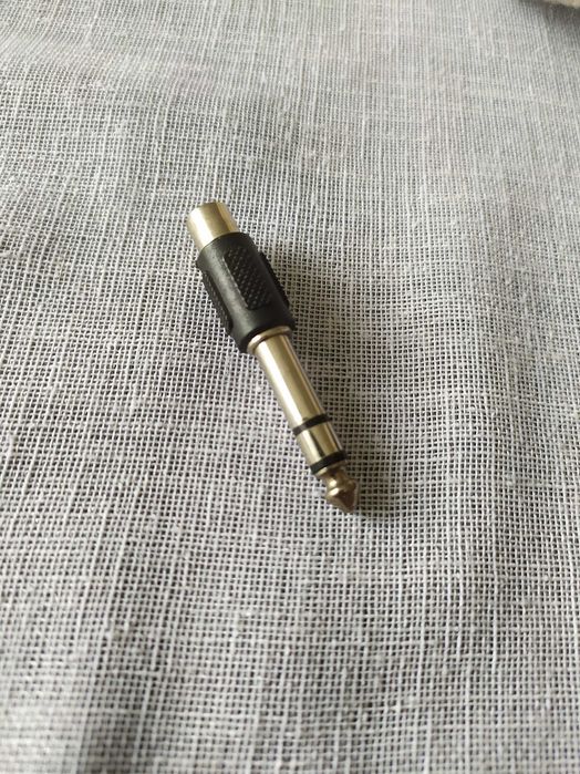 Adapter przejściówka z małego audio in chinch na duży Jack 6,3 stereo