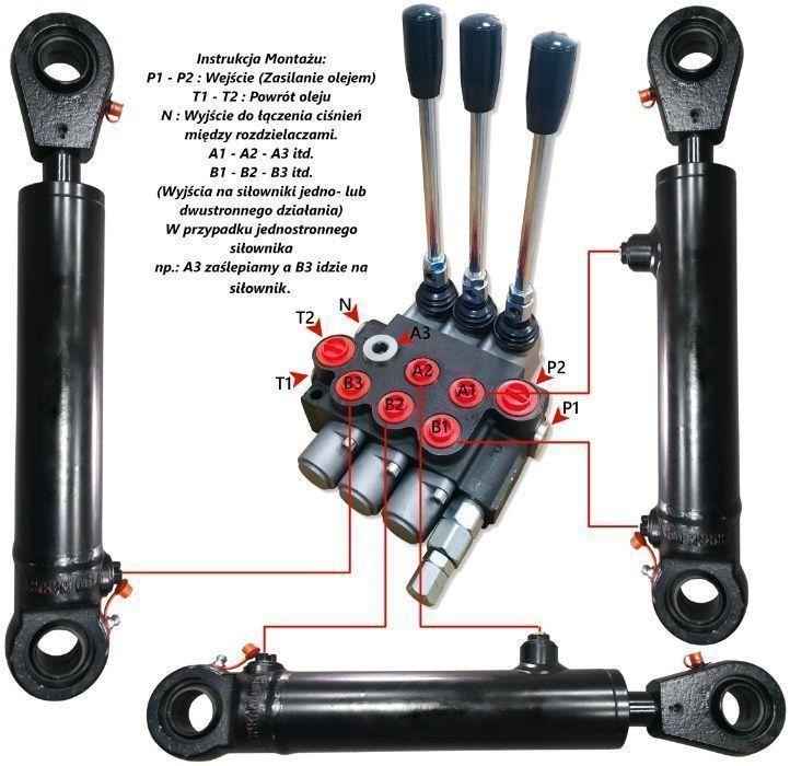 Rozdzielacz Hydrauliczny 2 SEK 40L Na Linki Funkcja PŁYWAJĄCA [4764]