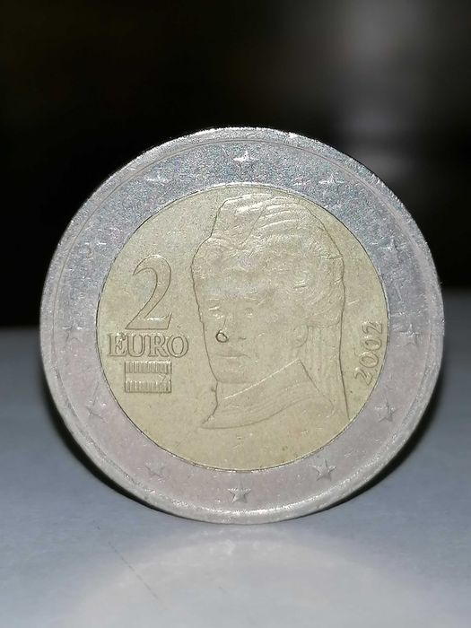 Moeda rara com defeito - 2€ Áustria 2002