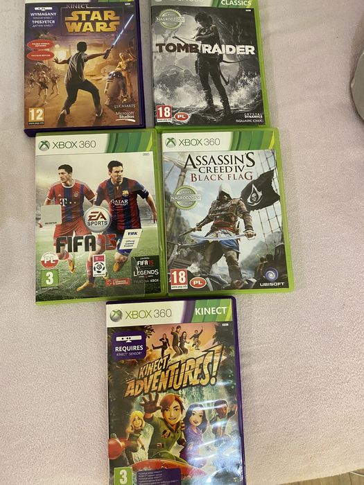 xbox 360 + gry widoczne na zdjęciach