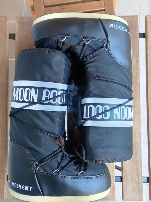 Czarno białe moon boot 39-41 długie
