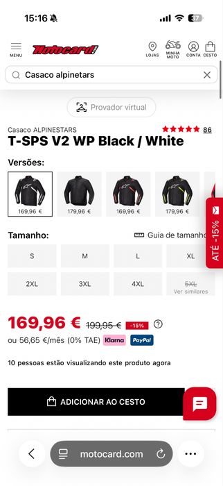 Casaco Alpinestars