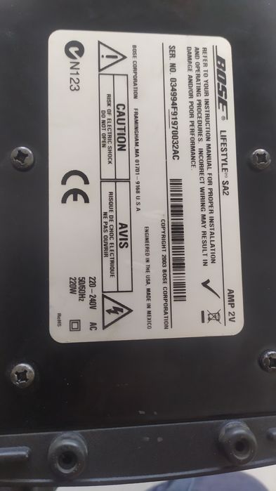 Amplificador BOSE SA-2 50W x 2 (RMS)