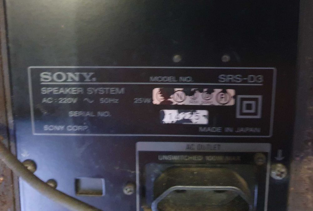 SONY SRS-D3 Hi-Fi Active Super Woofer Speaker System + 2 colunas