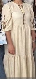 Плаття вишите котон бежеве жіноче