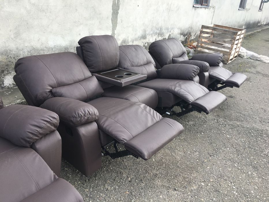 Комплект диван штучна шкіра екокожа, розкладний диван мягкі крісла