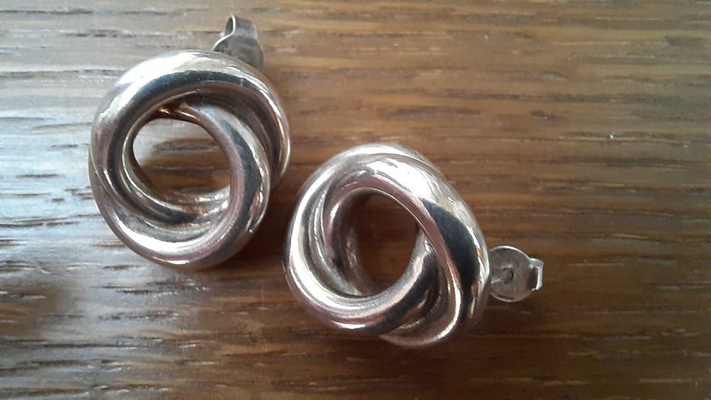 srebrne kolczyki srebro PRL