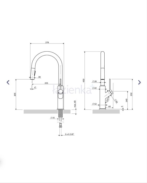 OMNIRES Bend bateria kuchenna stojąca czarny mat BE6455BL