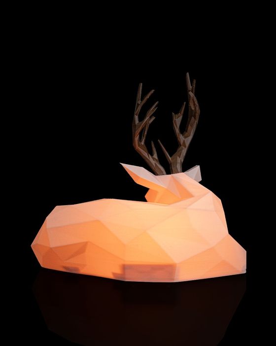 Lâmpada de Mesa Rena Lowpoly - Natal