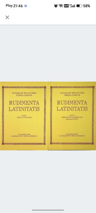 Łacina język łaciński Teresa Zarych Stanisław Wilczyński - Rudimenta Latinitatis Część I i II