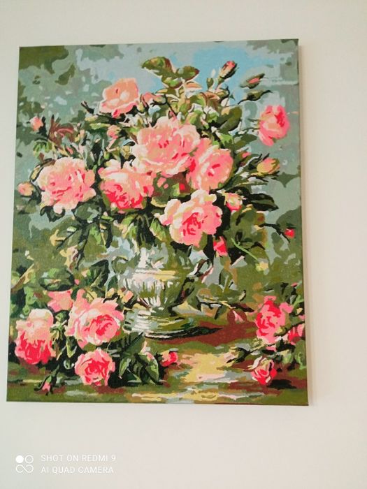 Nowa cena.Obraz malowany ręcznie akwarelami na płótnie