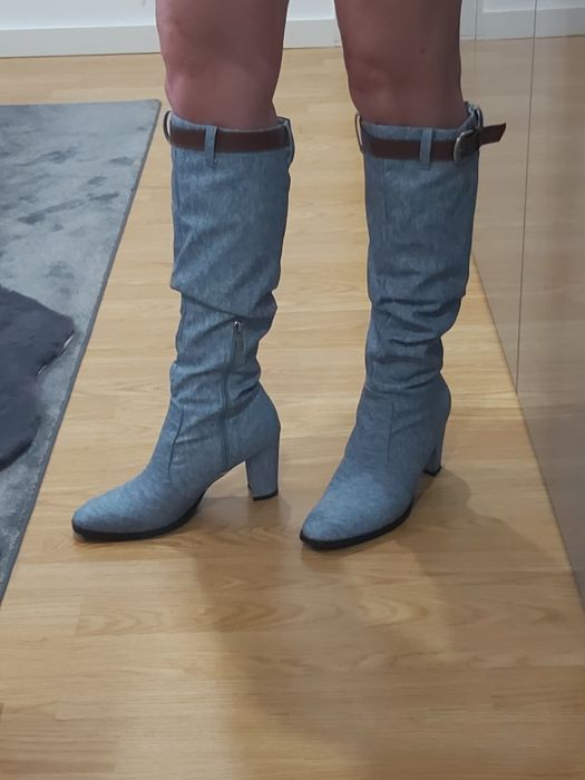 Botas imitação de ganga