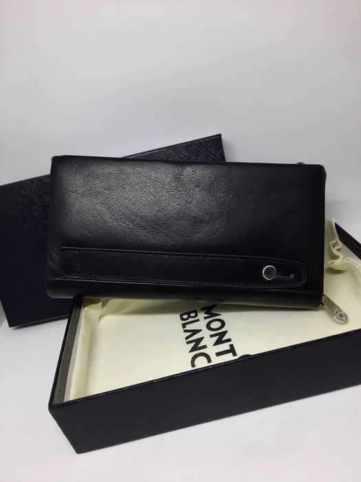 Чоловічий гаманець шкіряний клатч | Мужской кошелек мон бланк барсетка
