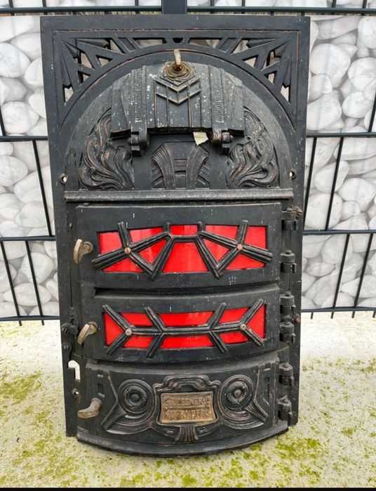 Drzwiczki żeliwne do pieca. 1900 rok. Secesja Jugendstil ArtNovou