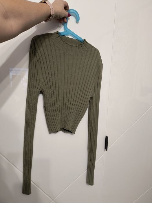 sweter khaki r M/ L prążek bluza New Yorker