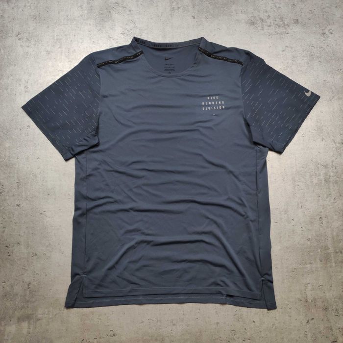 MĘSKA Elegancka PREMIUM Granatowa Koszulka Sport Dri-Fit Nike Running