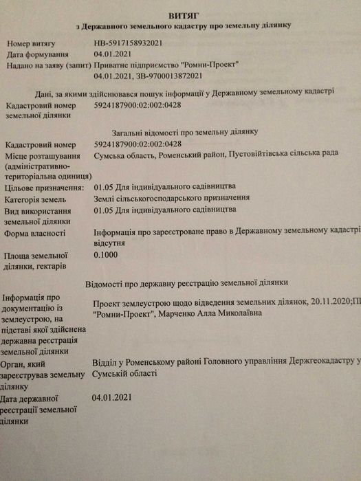 Земельна ділянка для індивідуального садівництва