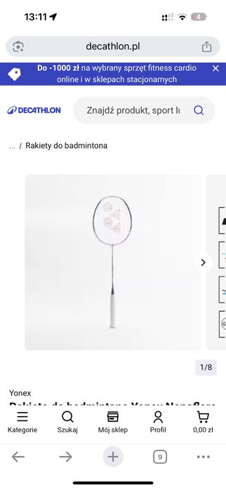 Rakieta do badmintona Yonex Nanoflare 001 Clear