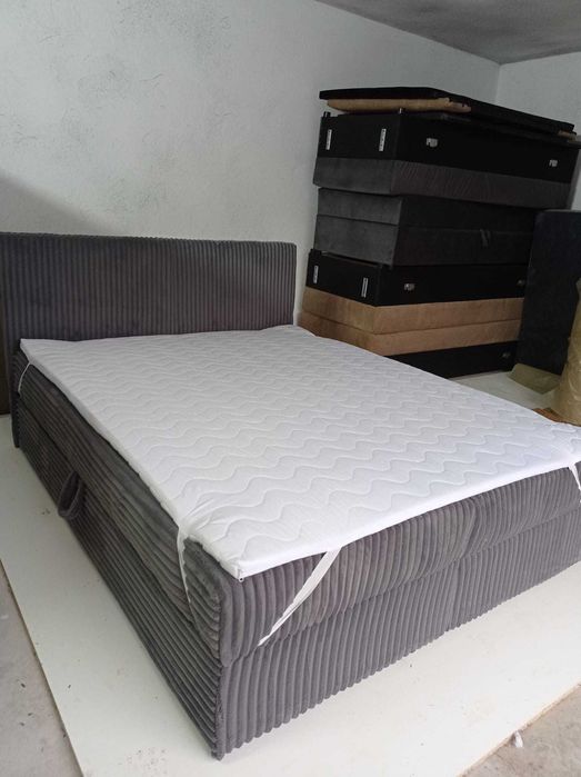 Łóżko kontynentalne tapicerowane 140/160/x200/SZTRUKS/WELUR/POJEMNIKI