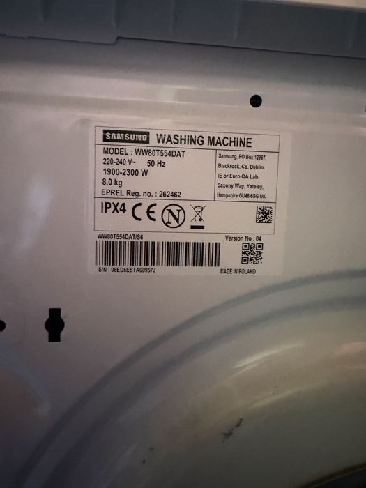 Pralka samsung WW80T554DAT