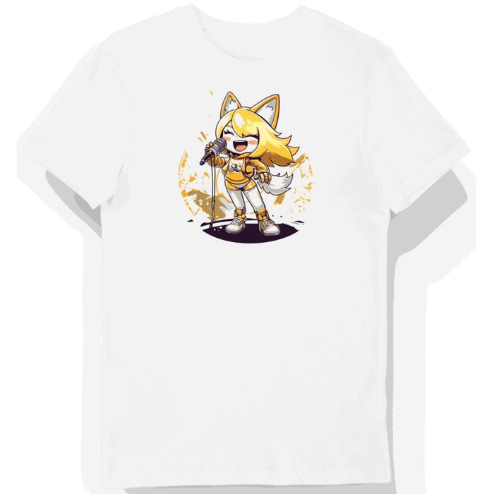 Koszulka męska biała z motywem Złotej Aggretsuko S