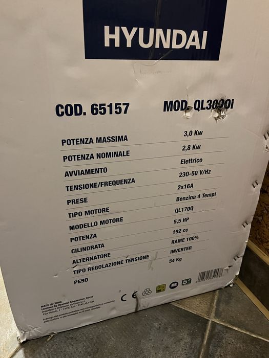 Генератор  бенз інверторний Hyundai H65157 3KW