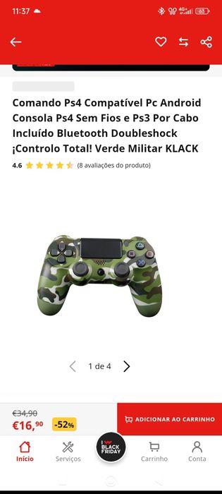 Ps4 com dois comandos originais e dois iguais aos das fotos